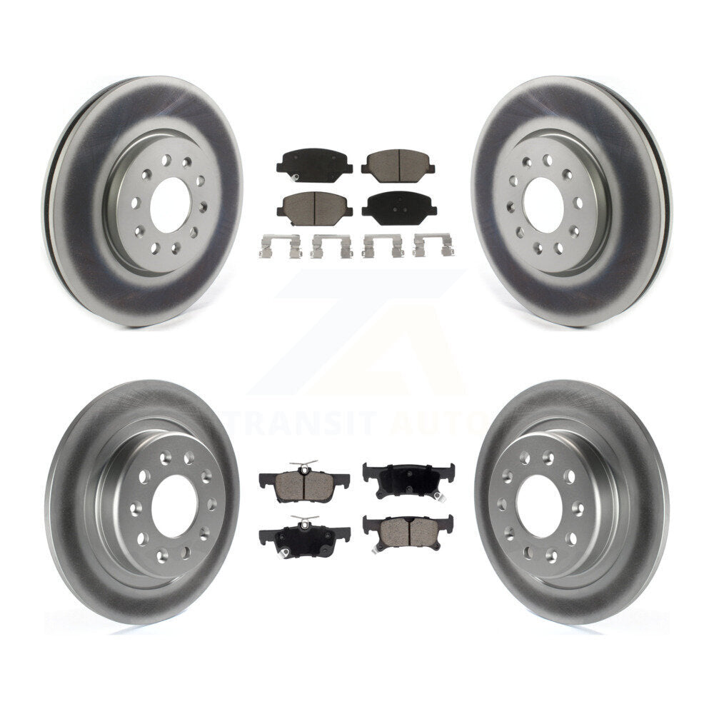 Front Rear Coated Disc Brake Rotors And Ceramic Pads Kit For Buick Envision