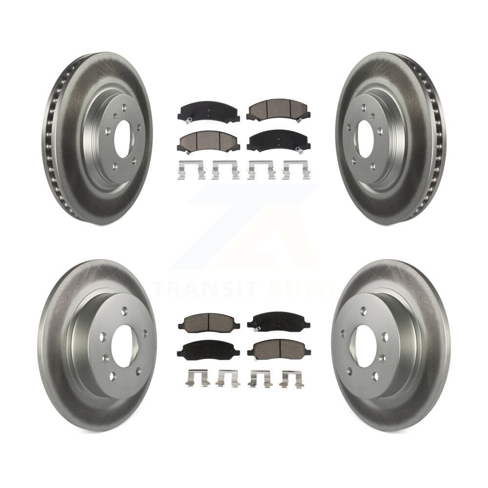 Front Rear Coat Disc Brake Rotors Ceramic Pad Kit For Buick Lucerne Cadillac DTS