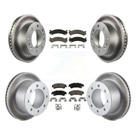 [Front+Rear] 2001 GMC Sierra 3500 Chevrolet Premium Coated Rotors & Ceramic Pads Brake Kit For Max Braking