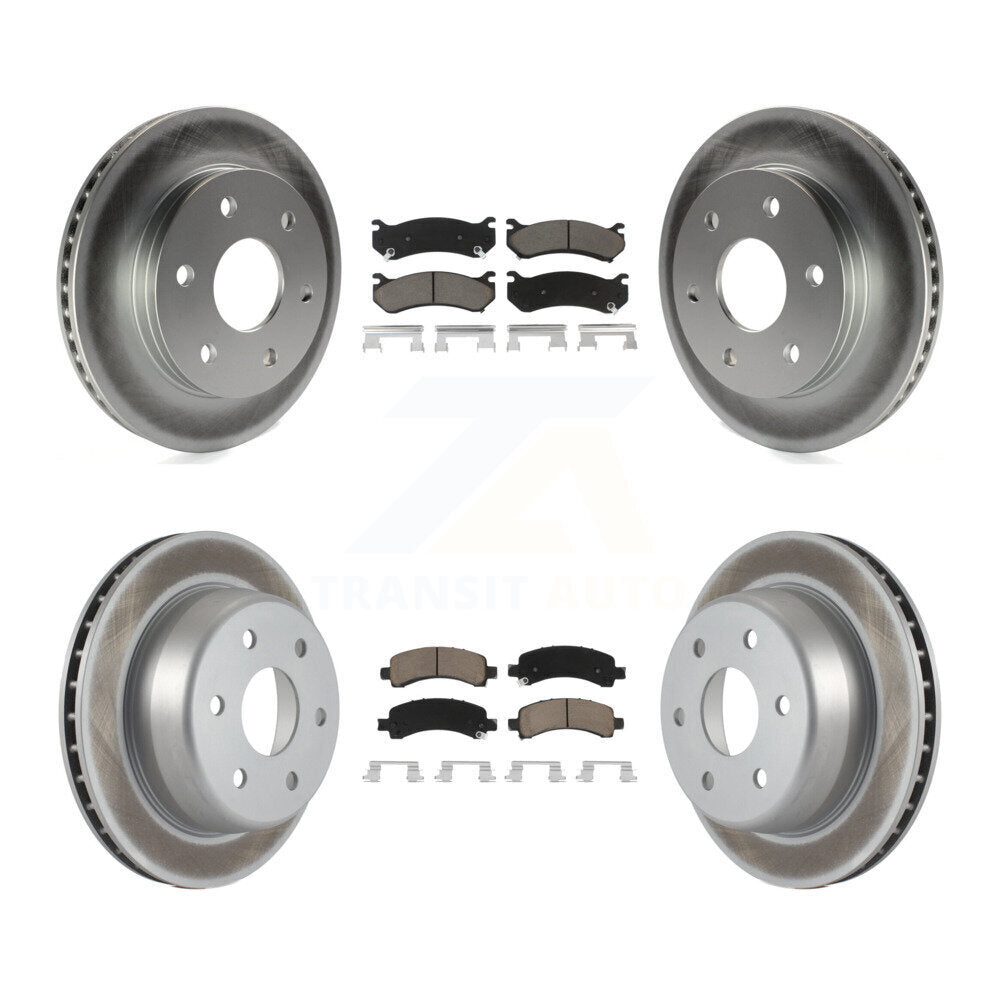 Front Rear Coat Brake Rotors Ceramic Pad Kit For Chevrolet Tahoe GMC Suburban XL