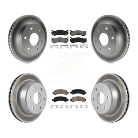 Front Rear Coat Brake Rotors Ceramic Pad Kit For Chevrolet Tahoe GMC Suburban XL