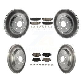 Front Rear Coated Brake Rotors Ceramic Pad Kit For Ford Explorer Taurus Flex MKT
