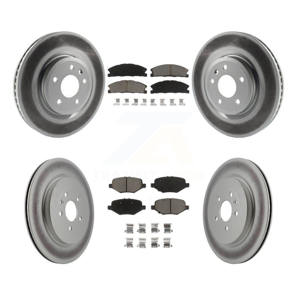 [Front+Rear] 2013 Ford Explorer Sport Premium Coated Rotors & Ceramic Pads Brake Kit For Max Braking