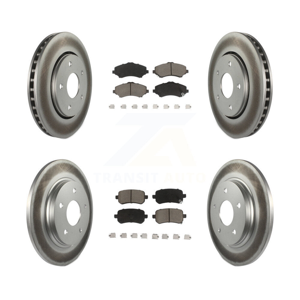 Front Rear Coated Brake Rotor Ceramic Pad Kit For Dodge Grand Caravan Chrysler &