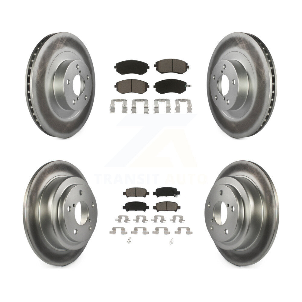 [Front+Rear] 2003 Subaru Forester Impreza Premium Coated Rotors & Ceramic Pads Brake Kit For Max Braking