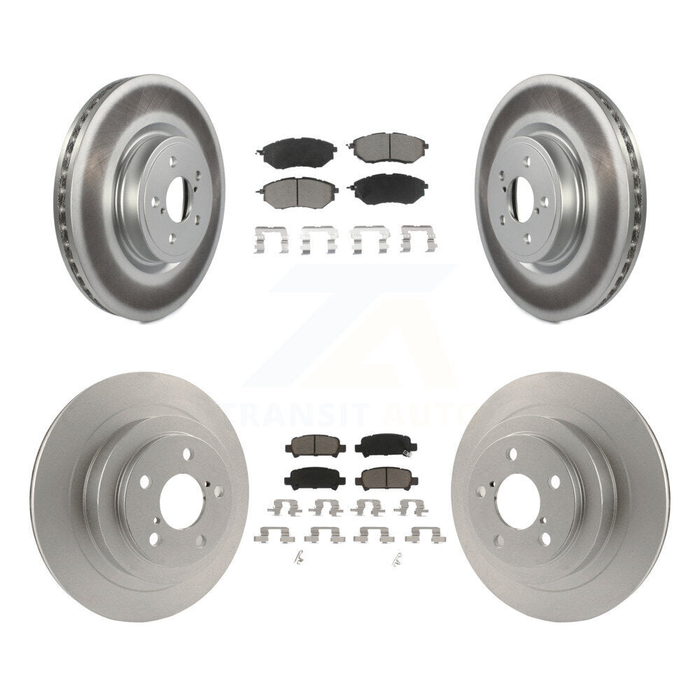 Front Rear Coated Disc Brake Rotors And Ceramic Pads Kit For Subaru Legacy