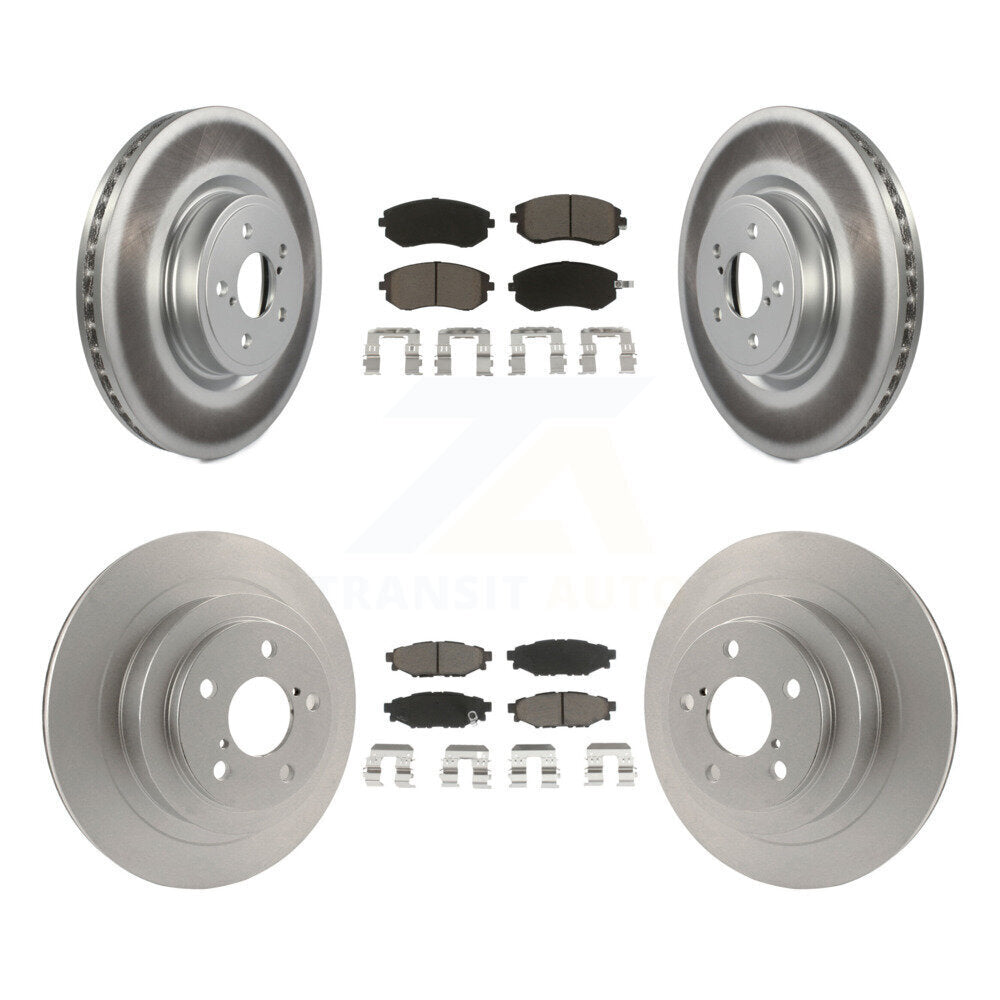 Front Rear Coated Disc Brake Rotors And Ceramic Pads Kit For Subaru Legacy