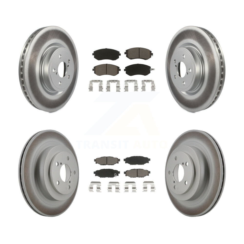 Front Rear Coated Disc Brake Rotors And Ceramic Pads Kit For Subaru Legacy