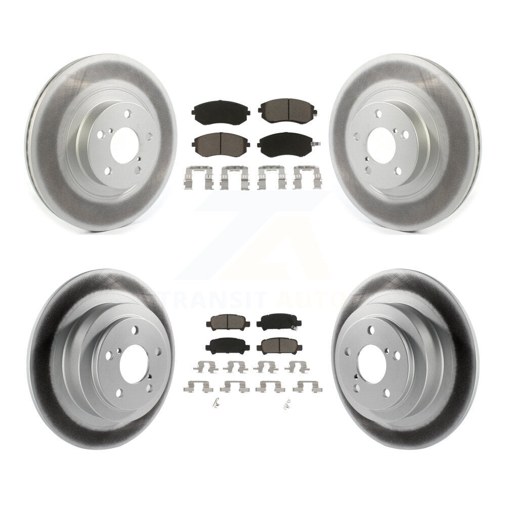[Front+Rear] 05-06 Subaru Baja Turbocharged Premium Coated Rotors & Ceramic Pads Brake Kit For Max Braking