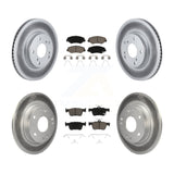 Front Rear Coated Disc Brake Rotors And Ceramic Pads Kit For Honda Civic