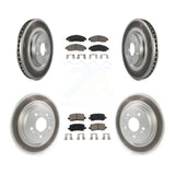 Front Rear Coated Brake Rotors Ceramic Pad Kit For Acura RLX Sport Hybrid SH-AWD