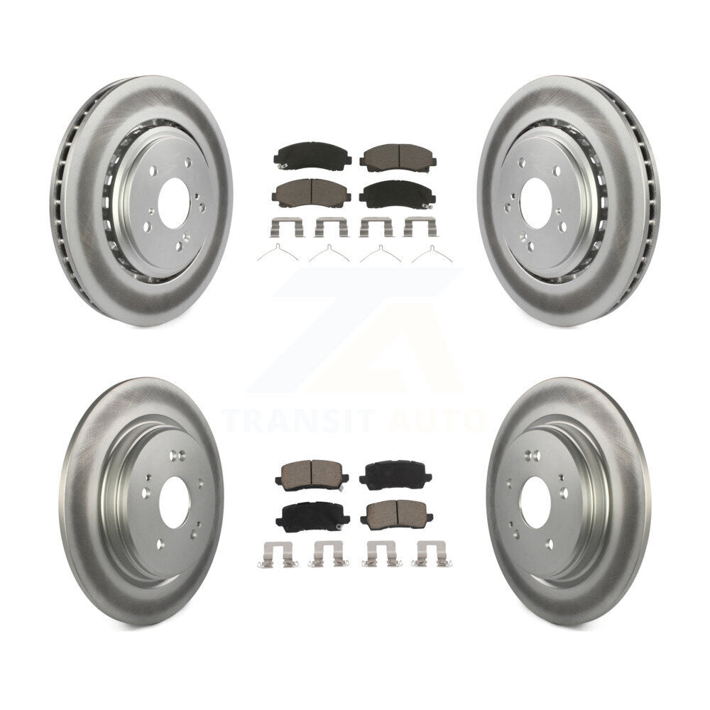 [Front+Rear] 2015-2020 Acura TLX Premium Coated Rotors & Ceramic Pads Brake Kit For Max Braking