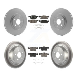 Front Rear Coated Disc Brake Rotors And Ceramic Pads Kit For Ford Edge