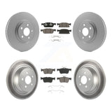 Front Rear Coated Disc Brake Rotors And Ceramic Pads Kit For Ford Edge
