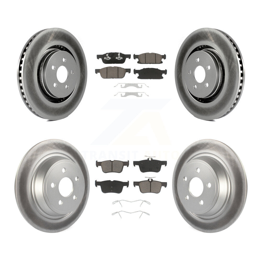 Front Rear Coated Brake Rotor Ceramic Pad Kit For Ford Edge Lincoln MKX Nautilus