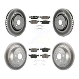 Front Rear Coated Brake Rotor Ceramic Pad Kit For Ford Edge Lincoln MKX Nautilus