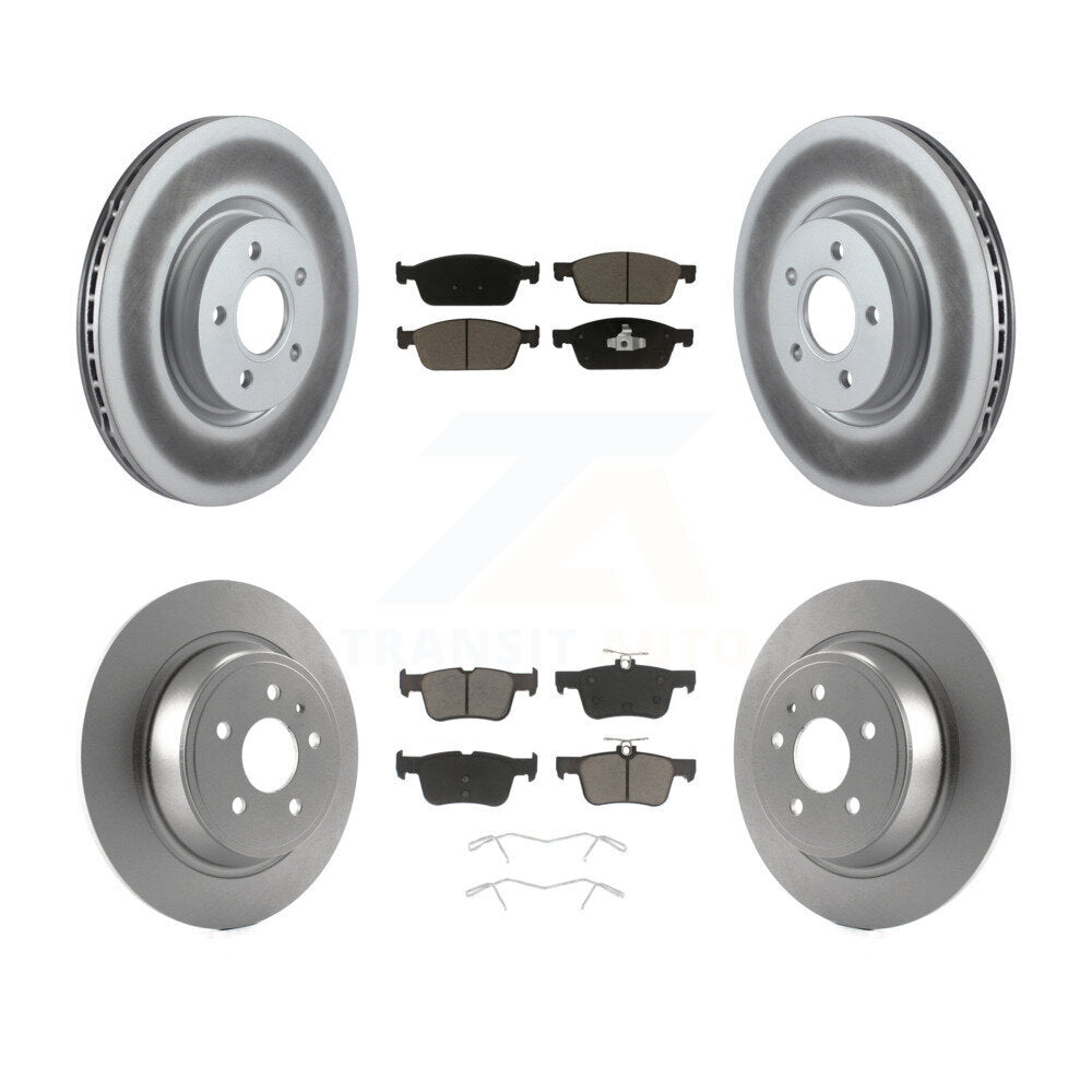 Front Rear Coated Disc Brake Rotor & Ceramic Pad Kit For Ford Escape Lincoln MKC