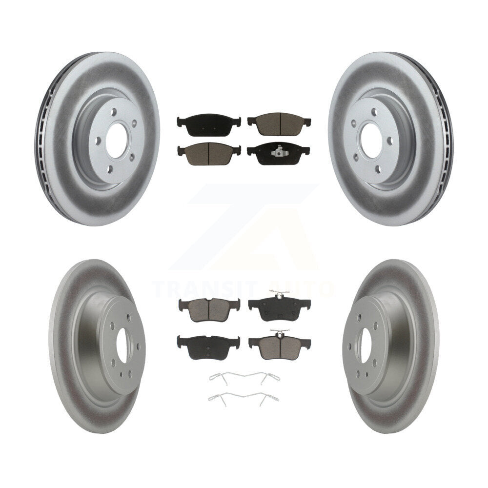 Front Rear Coated Disc Brake Rotor & Ceramic Pad Kit For Ford Escape Lincoln MKC