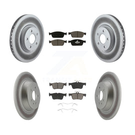 Front Rear Coated Disc Brake Rotor & Ceramic Pad Kit For Ford Escape Lincoln MKC