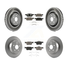 Front Rear Coat Brake Rotor Ceramic Pad Kit For Lincoln MKX With 14mm Wheel Lugs