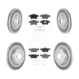 Front Rear Coated Disc Brake Rotor & Ceramic Pad Kit For Ford Fusion Lincoln MKZ