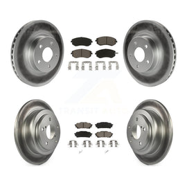 Front Rear Coated Disc Brake Rotors Ceramic Pad Kit For Subaru Impreza Saab 9-2X
