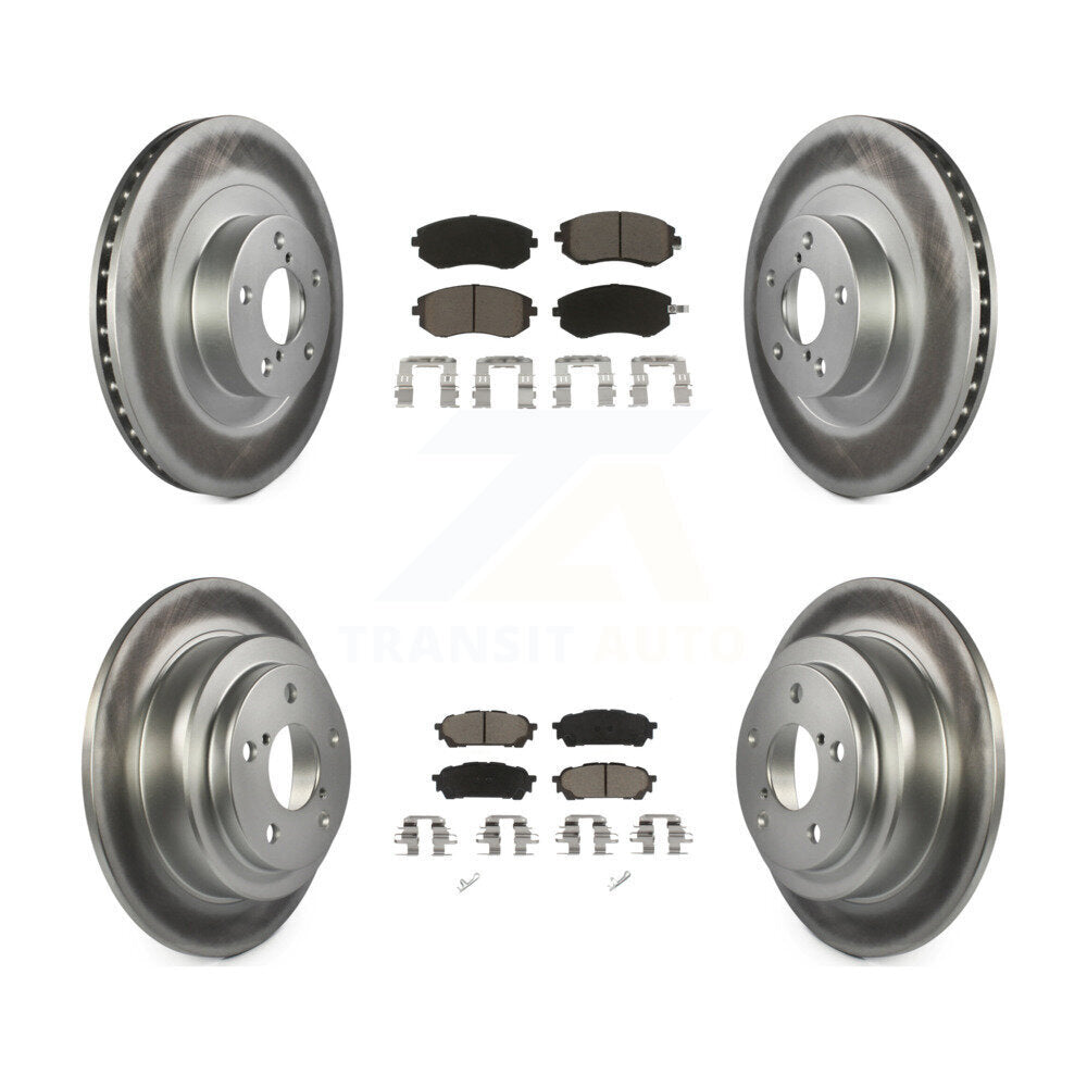 Front Rear Coated Brake Rotor & Ceramic Pad Kit For Subaru Forester Impreza Saab