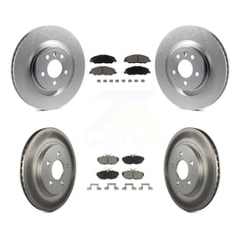 Front Rear Coated Disc Brake Rotors And Ceramic Pads Kit For Ford Mustang