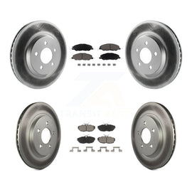 Front Rear Coated Disc Brake Rotors And Ceramic Pads Kit For Ford Mustang