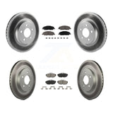 Front Rear Coated Disc Brake Rotors And Ceramic Pads Kit For Ford Mustang