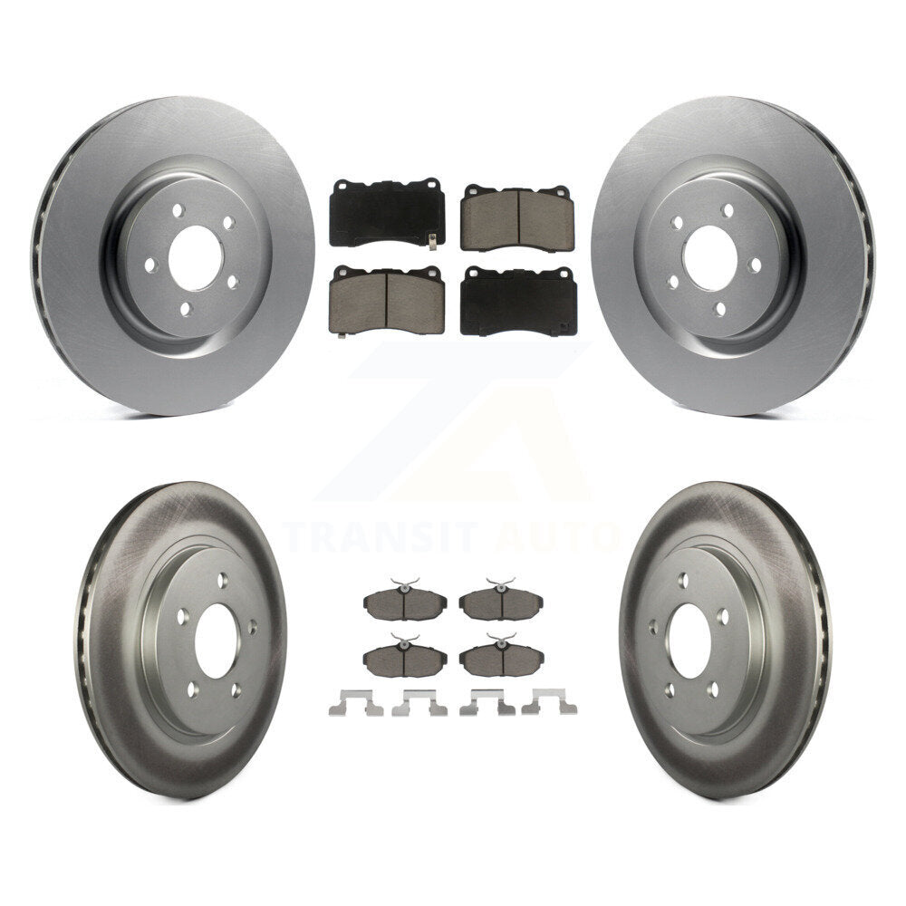Front Rear Coated Disc Brake Rotors And Ceramic Pads Kit For Ford Mustang