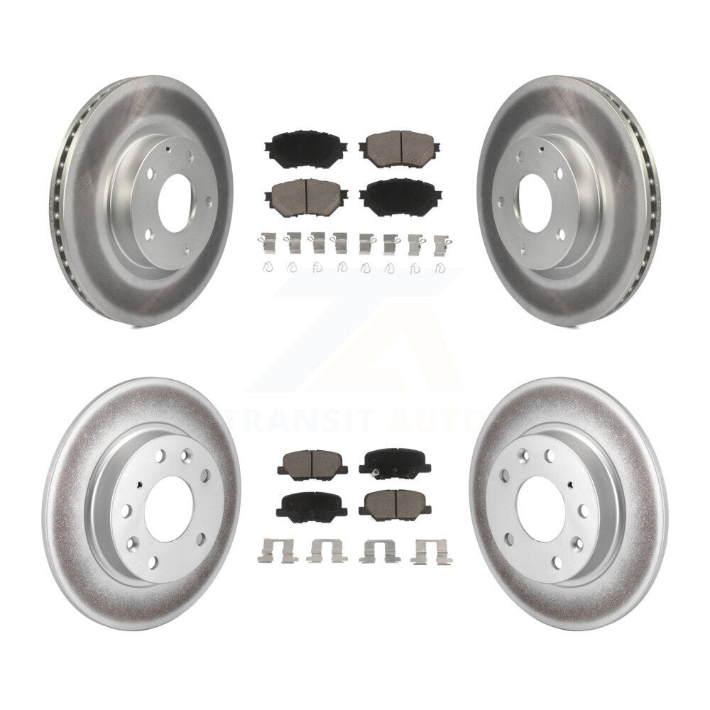 Front Rear Coated Disc Brake Rotors And Ceramic Pads Kit For Mazda 3 Sport 2.5L