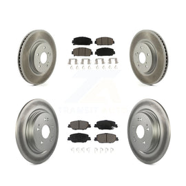Front Rear Coated Disc Brake Rotors And Ceramic Pads Kit For Honda CR-V