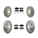 Front Rear Coated Disc Brake Rotors And Ceramic Pads Kit For Honda CR-V