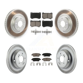 Front Rear Coated Disc Brake Rotors And Ceramic Pads Kit For Hyundai Genesis