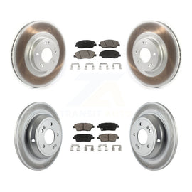 [Front+Rear] 2012 Hyundai Genesis 3.8L Premium Coated Rotors & Ceramic Pads Brake Kit For Max Braking