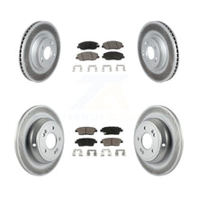 Charger l'image dans la galerie, Front Rear Coated Disc Brake Rotors And Ceramic Pad Kit For Hyundai Genesis 3.8L