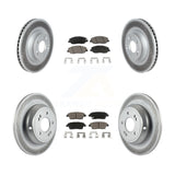 Front Rear Coated Disc Brake Rotors And Ceramic Pad Kit For Hyundai Genesis 3.8L