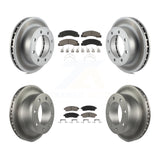 Front Rear Coat Brake Rotors Ceramic Pad Kit For Ford F-250 Super Duty Excursion