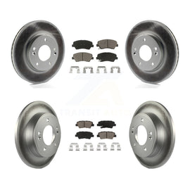 Front Rear Coated Brake Rotor & Ceramic Pad Kit For Hyundai Elantra Kia Forte GT