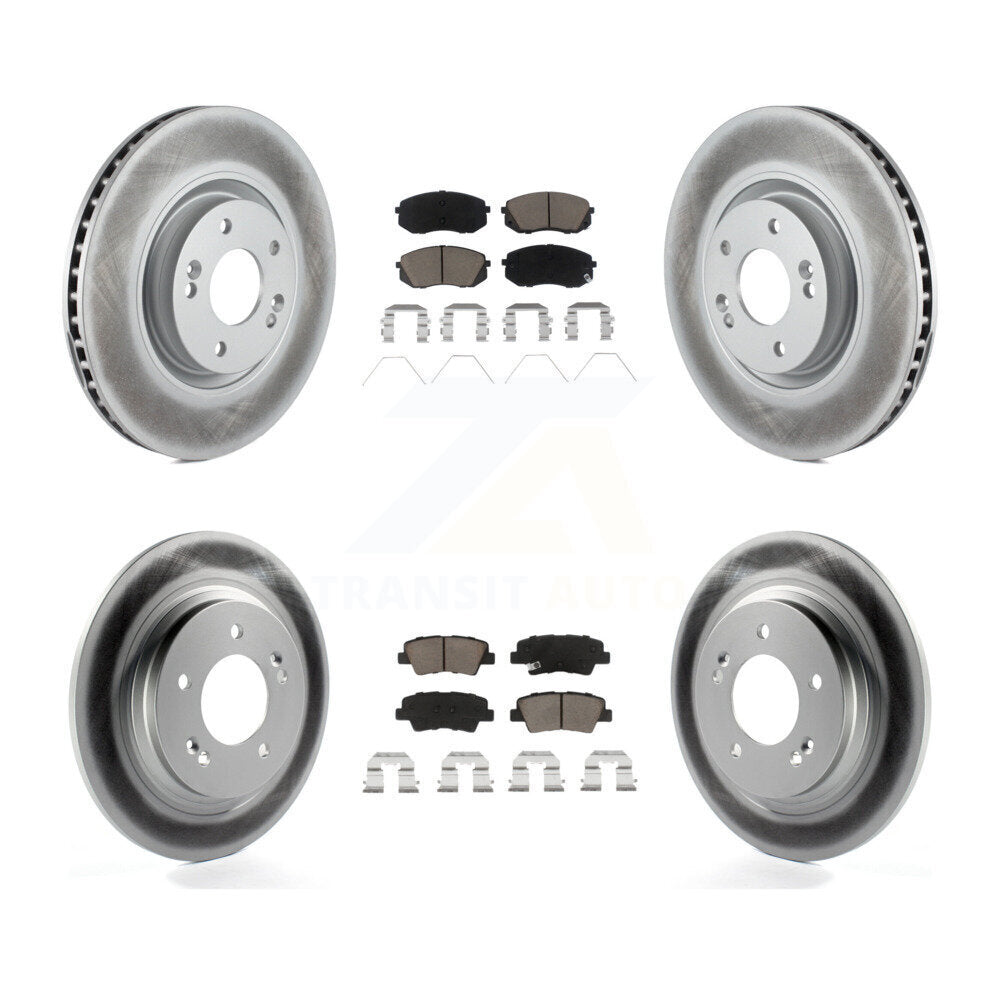 [Front+Rear] 2016 Hyundai Sonata GAS engine Premium Coated Rotors & Ceramic Pads Brake Kit For Max Braking