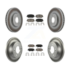 Front Rear Coated Disc Brake Rotor And Ceramic Pad Kit For Kia Forte Forte5 Koup