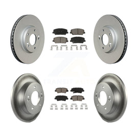 Front Rear Coated Disc Brake Rotor And Ceramic Pad Kit For Kia Forte Forte5 Koup