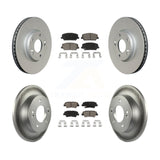 Front Rear Coated Disc Brake Rotor And Ceramic Pad Kit For Kia Forte Forte5 Koup
