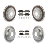 Front Rear Coated Disc Brake Rotors And Ceramic Pads Kit For Kia Rio