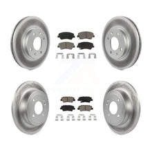 Charger l'image dans la galerie, Front Rear Coated Disc Brake Rotors &amp; Ceramic Pad Kit For Hyundai Accent Kia Rio