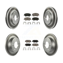 Charger l'image dans la galerie, Front Rear Coated Disc Brake Rotors And Ceramic Pads Kit For 2014 Kia Forte5 EX