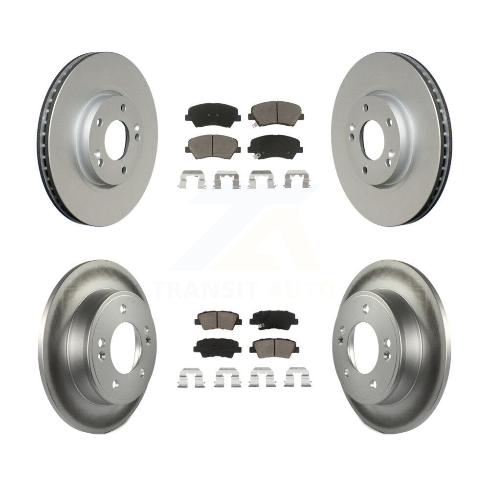 Front Rear Coat Brake Rotor Ceramic Pad Kit For Hyundai Veloster Tech RE FLEX SE