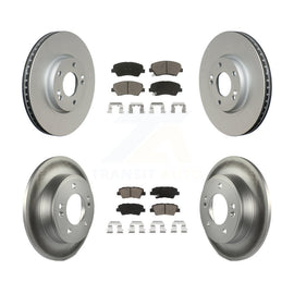 Front Rear Coat Brake Rotor Ceramic Pad Kit For Hyundai Veloster Tech RE FLEX SE