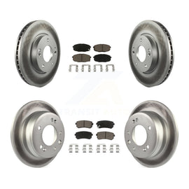 Front Rear Coated Disc Brake Rotors And Ceramic Pads Kit For Hyundai Elantra